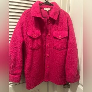 Women's Vibrant Pink Button-Up Jacket